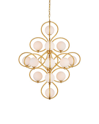 Currey and Company - 9000-1216 - 14 Light Chandelier - Storrs - Contemporary Gold Leaf/Contemporary Gold/White