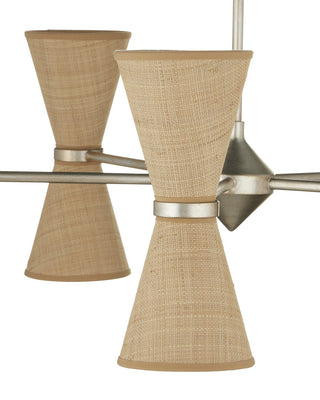 Pennyworth Ten Light Chandelier in Contemporary Silver Leaf/Contemporary Silver/Natural