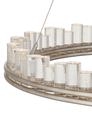 Pleiades One Light Chandelier in Contemporary Silver Leaf/Contemporary Silver/Clear