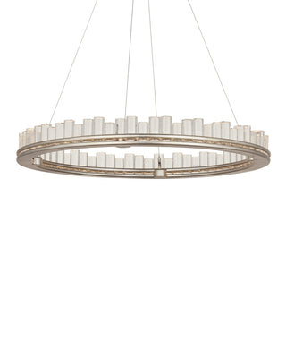Pleiades One Light Chandelier in Contemporary Silver Leaf/Contemporary Silver/Clear