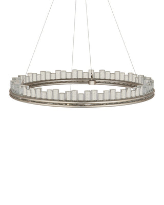 Pleiades One Light Chandelier in Contemporary Silver Leaf/Contemporary Silver/Clear
