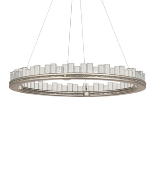 Pleiades One Light Chandelier in Contemporary Silver Leaf/Contemporary Silver/Clear