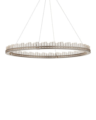 Pleiades One Light Chandelier in Contemporary Silver Leaf/Contemporary Silver/Clear