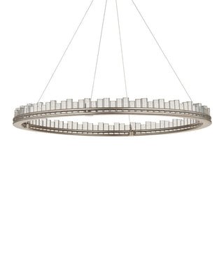 Pleiades One Light Chandelier in Contemporary Silver Leaf/Contemporary Silver/Clear