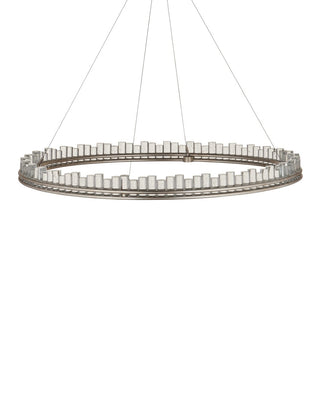 Pleiades One Light Chandelier in Contemporary Silver Leaf/Contemporary Silver/Clear