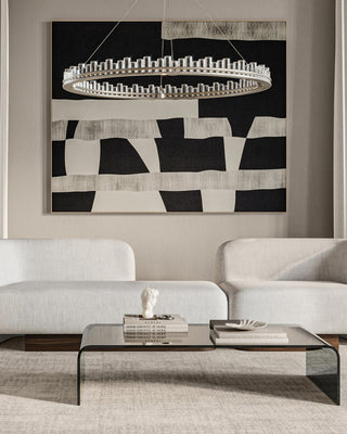 Pleiades One Light Chandelier in Contemporary Silver Leaf/Contemporary Silver/Clear