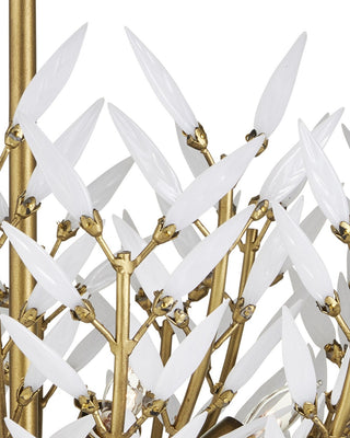 Magnum Opus Four Light Semi-Flush Mount in Brass/White