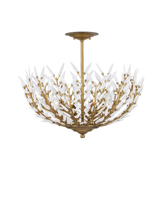 Currey and Company - 9000-1224 - Four Light Semi-Flush Mount - Magnum Opus - Brass/White