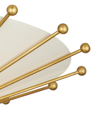 Epoch One Light Semi-Flush Mount in Contemporary Gold Leaf/Off-White