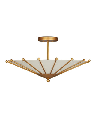 Epoch One Light Semi-Flush Mount in Contemporary Gold Leaf/Off-White
