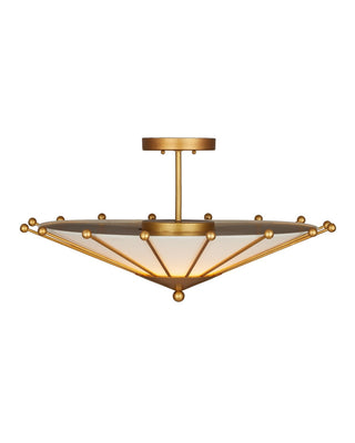 Epoch One Light Semi-Flush Mount in Contemporary Gold Leaf/Off-White