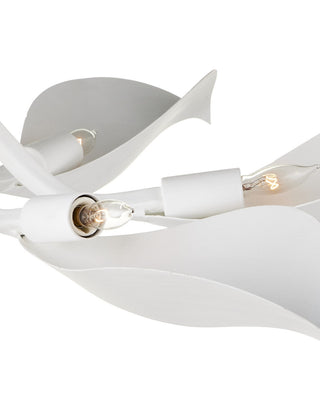 Snowflower Six Light Semi-Flush Mount in Gesso White