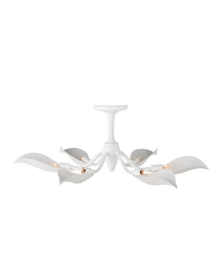 Snowflower Six Light Semi-Flush Mount in Gesso White
