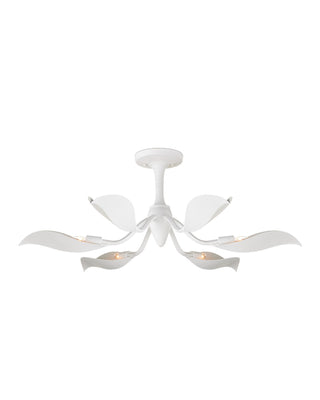 Currey and Company - 9000-1226 - Six Light Semi-Flush Mount - Snowflower - Gesso White