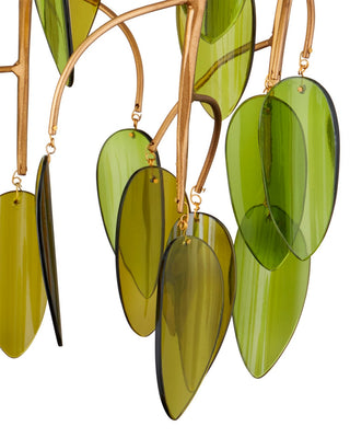 Midsummer One Light Pendant in Brass/Green