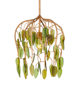 Midsummer One Light Pendant in Brass/Green