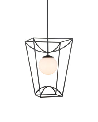 Currey and Company - 9500-0011 - One Light Lantern - Rochefort - Black/White