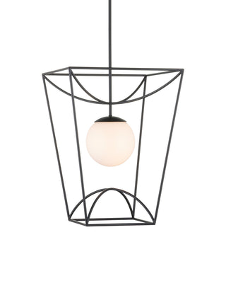 Currey and Company - 9500-0012 - One Light Lantern - Rochefort - Black/White