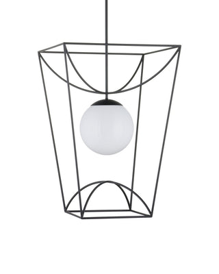 Rochefort One Light Lantern in Black/White