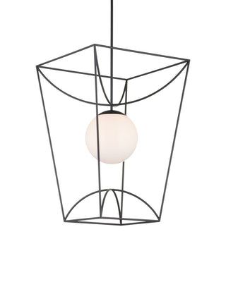 Rochefort One Light Lantern in Black/White