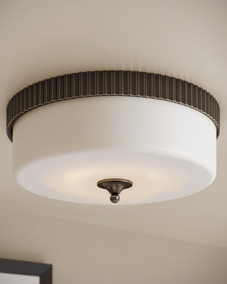 Bryce One Light Flush Mount in Oil Rubbed Bronze/White