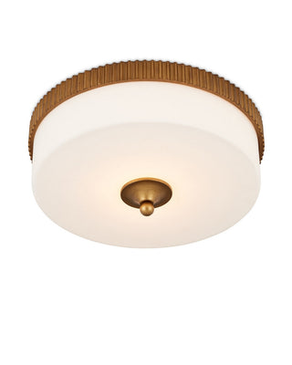 Bryce One Light Flush Mount in Gold/White