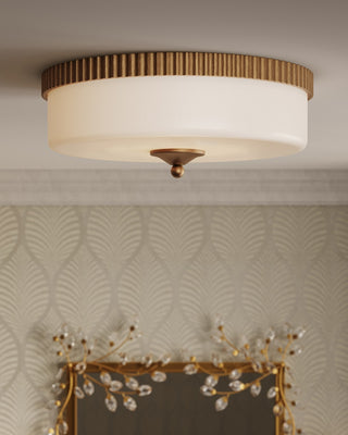 Bryce One Light Flush Mount in Gold/White