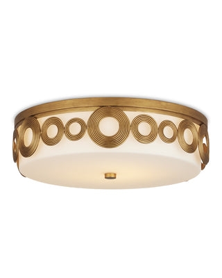 Currey and Company - 9999-0076 - One Light Flush Mount - Gyges - Brass/White
