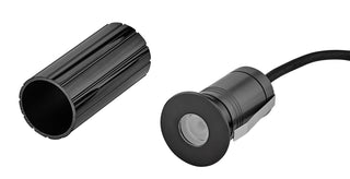 Sparta - Dot Large Stainless Steel LED Round Button Light in Stainless Steel Black