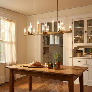 Carina 13 Light Linear Chandelier in Warm Brass