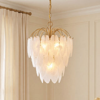 Boa Five Light Chandelier in Warm Brass