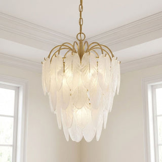 Boa Five Light Chandelier in Warm Brass