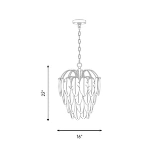 Boa Five Light Chandelier in Warm Brass