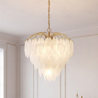 Boa Six Light Chandelier in Warm Brass