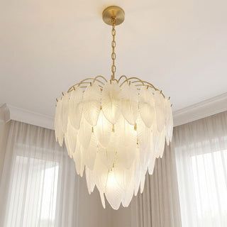 Boa Six Light Chandelier in Warm Brass