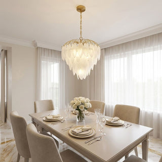 Boa Six Light Chandelier in Warm Brass