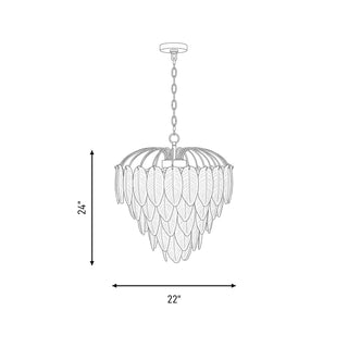 Boa Six Light Chandelier in Warm Brass