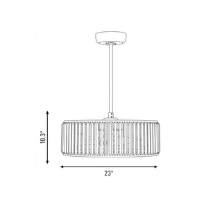 Janus LED Fan D'Lier in Warm Brass