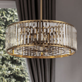 Janus LED Fan D'Lier in Warm Brass