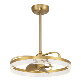 Lyria LED Fan D'Lier in Warm Brass