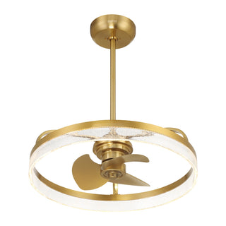 Lyria LED Fan D'Lier in Warm Brass