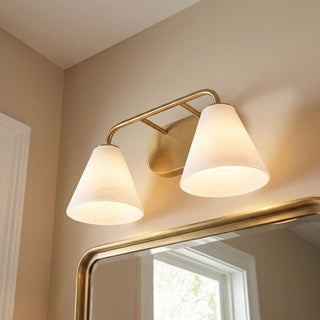 Blair Two Light Bathroom Vanity in Warm Brass