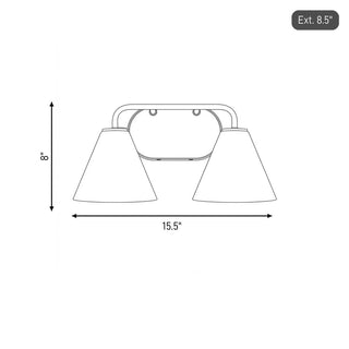 Blair Two Light Bathroom Vanity in Warm Brass