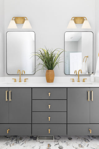 Blair Two Light Bathroom Vanity in Warm Brass