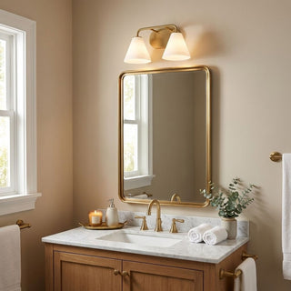 Blair Two Light Bathroom Vanity in Warm Brass