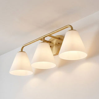 Blair Three Light Bathroom Vanity in Warm Brass
