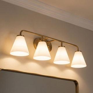 Blair Four Light Bathroom Vanity in Warm Brass