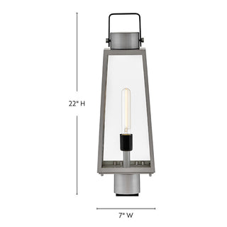 Hugh LED Post Mount in Antique Brushed Aluminum