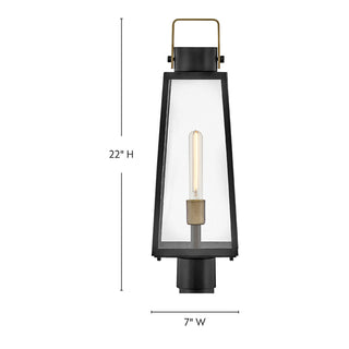 Hugh LED Post Mount in Black