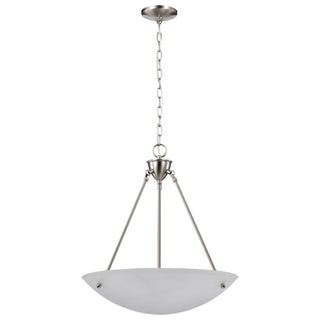 Pendants Brushed Nickel Three Light Pendant in Brushed Nickel